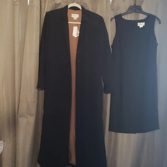 Vintage Gantos Black Dress With Matching Duster - Picture 3 of 6